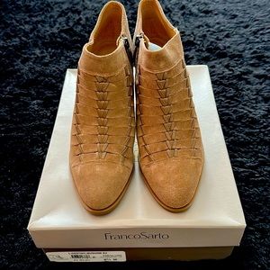 Brand New Franco Sarto Taupe Suede Ankle Booties
